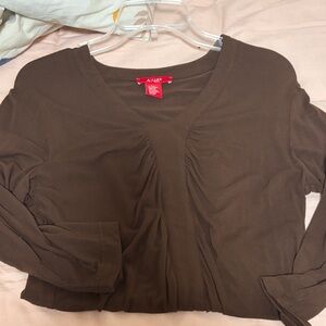 Brown Long Sleeve Top
